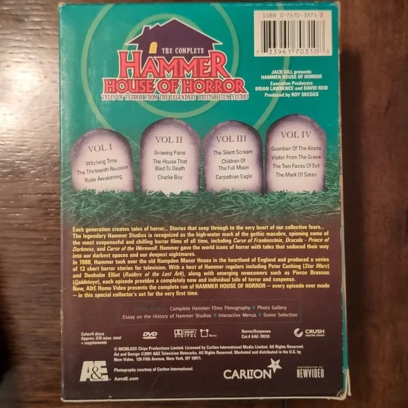 Vintage Hammer House Of Horror - The Complete Set DVDs - Picture 3 of 5